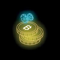 Thai baht coins with rotating gears symbolizing financial operations vector