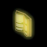Open glowing book spreading knowledge and wisdom on black background vector