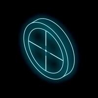 Glowing futuristic crosshair representing targeting and precision on a black background vector