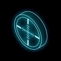 Glowing target showing precision and accuracy on black background vector