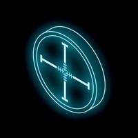 Glowing target signifying precision and accuracy in a futuristic setting vector