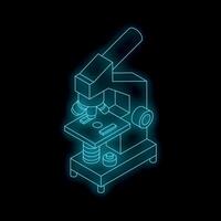 Glowing microscope illuminating scientific discovery on black background vector