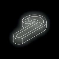 White neon light forming number nine on black background vector