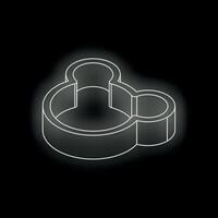 Glowing mouse head shape on dark background representing entertainment and fun vector