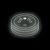 Glowing smart home device forming stack on black background vector
