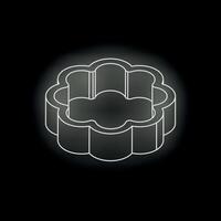 Glowing flower cookie cutter creating floral shapes for baking vector