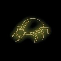 Glowing neon style bug crawling on dark background vector