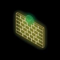 Firewall protecting data with checkmark symbol, internet security concept vector