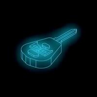 Glowing key representing security and access in digital world vector