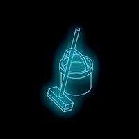 Cleaning service neon sign representing housekeeping and hygiene vector