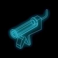 Professional skeleton gun for silicone cartridges dispensing glue or sealant on black background vector