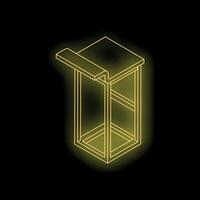 Neon yellow tribune on black background representing public speaking and conferences vector
