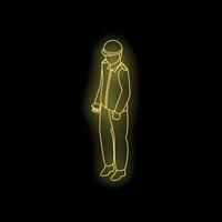 Neon yellow worker standing with hands in pockets vector