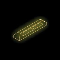 Glowing yellow speed bump on black background guiding traffic flow vector