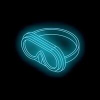 Glowing neon vr headset on dark background, embracing the future of virtual reality vector