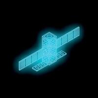 Futuristic glowing satellite orbiting earth in space vector