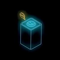 Voice assistant receiving voice command in dark environment vector