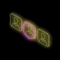Neon target on candidate profile, choosing best person, selecting leader, headhunting concept vector