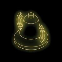 Golden notification bell icon is ringing on black background vector