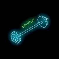 Neon barbell representing successful workout goals with check marks vector