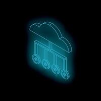 Cloud computing generating digital cash flow in isometric view vector