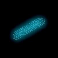 Glowing blue chain connecting data on black background vector