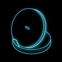 Neon smart speaker assistant listening on black background vector