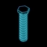 Neon blue long bolt glowing on black background vector
