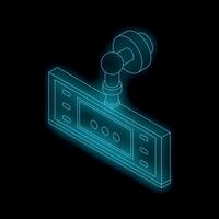 Car camera dvr showing isometric view with glowing lines vector