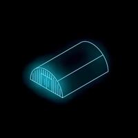Neon style storage unit icon glowing on black background vector