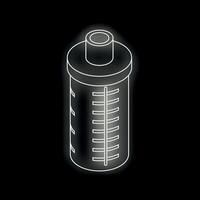Glowing white contour on a black background vector