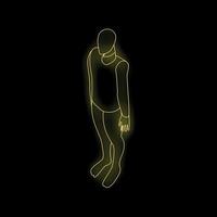 Neon sign of a scuba diver in wetsuit on black background vector