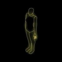 Neon yellow mannequin standing in isometric view vector