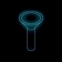 Neon icon of water tower shining on black background vector