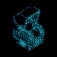 Neon mechanical keyboard switch glowing in the dark vector