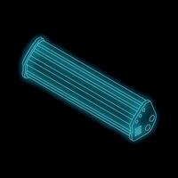 Neon glowing long modern led lamp vector