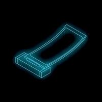 Neon flexible phone being charged wirelessly isometric view vector