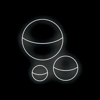 Neon white circles glowing on black background vector