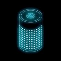 neón inteligente altavoz brillante en negro antecedentes vector