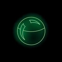 Green neon light depicting gaming console controller on black background vector