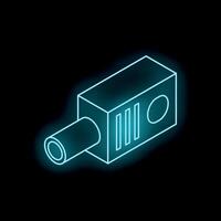 Neon icon of cctv camera showing concept of surveillance vector