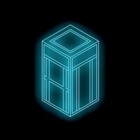 Neon elevator shining in the dark representing future technology vector