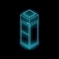 Neon elevator shaft glowing on black background vector