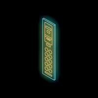 Neon elevator icon is shining on a black background vector