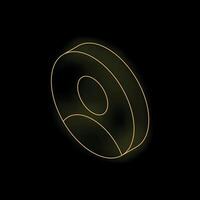 Neon icon of user in circle glowing on dark background vector