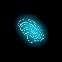 Neon wifi symbol glowing on black background vector