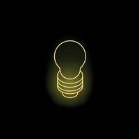 Glowing neon lightbulb sitting on stack of coins vector