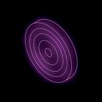 Neon purple glowing concentric circles creating tunnel effect on black background vector