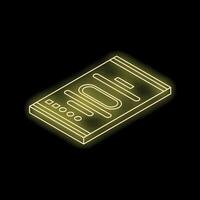 Neon yellow smartphone showing mobile banking app interface on black background vector