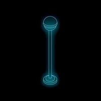 Neon floor lamp glowing on black background vector
